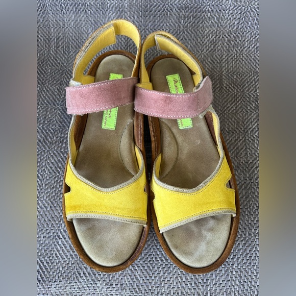 Materia Prima by Goffredo Fantini Designer Capri Suede Sandal Multi Color SZ 10 - Picture 2 of 13